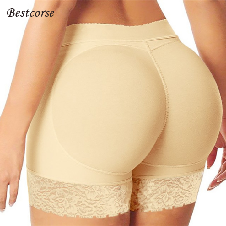Women Butt Buttock Underwear Hip Enhancer Shaper Fake Ass Padded Briefs,Flesh-colored  