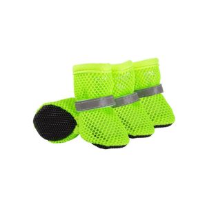 STARRY 4pcs/set Non-slip Dog Mesh Shoes Breathable Reflective Pet Short Boots Fashion Wear Resistant Dog Net Shoes Spring
