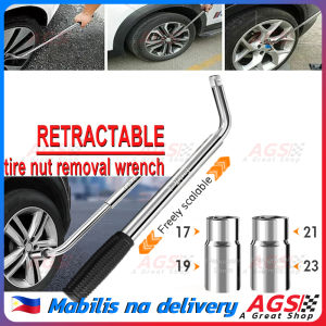 Telescoping Wheel Lug Nut Wrench Kit 17/19/21/23MM Sockets Brace Extendable Car Tire Iron Garage Tools L-type Mobile Socket Wrench Original