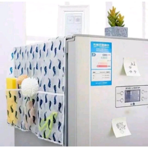 Tutup Kulkas/Mesin Cuci Warna-Warni Gaya Internasional dengan Kantong Penyimpanan