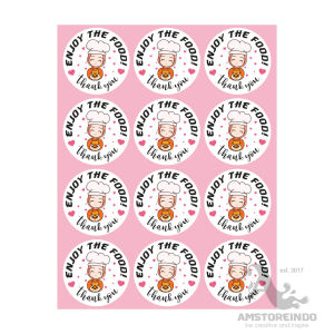 60Pcs Thank You Sticker Label TY039 Enjoy The Food