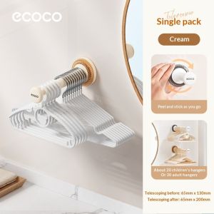 SR99. ECOCO Telescopic Suction Cup Hanger Rack Adjustable No-Drill Wall Hook Storage for Bathroom Kitchen