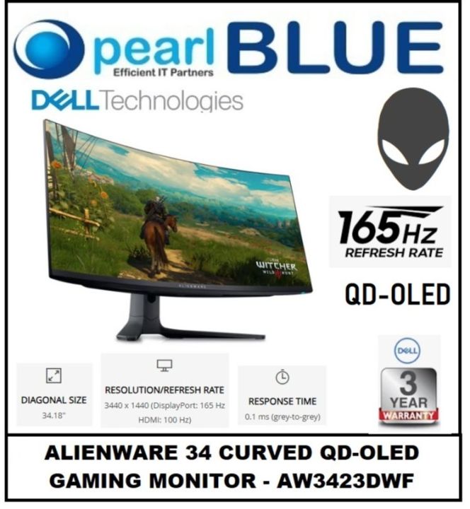 [SAME DAY DELIVERY] ALIENWARE 34 CURVED QD-OLED GAMING MONITOR - AW3423DWF