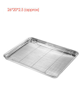 Premium Stainless Steel Oven Baking Tray Removable Cooling Rack Set Plate BBQ Tray Baking Pan Dish Grill Mesh Kitchen Tool