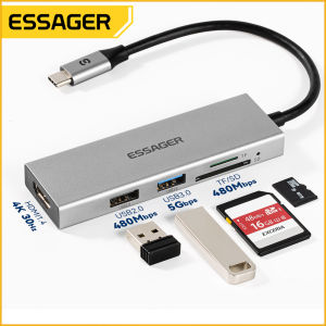 Essager  USB C HUB Type C to HDMI-compatible USB 3.0 Adapter  11 in 1Type C HUB Dock RJ45 SD Reader PD 100W Charger For MacBook Pro Air USB C Splitter