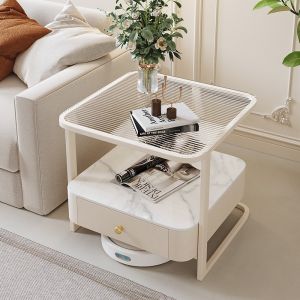 Cream Wind Side Table Light Luxury Side Table Living Room Bedside Cabinet Small Table Nordic Minimalist Coffee Table