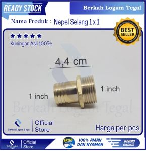 Nepel Selang 1 X 1 Inch Drat Luar Kuningan Sambungan Hose Grosir