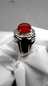 Cincin Batu Akik Yaman Merah Giwang Dimensi 10mm