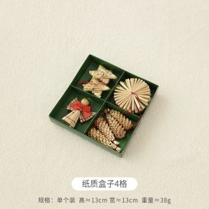 (SG Seller) 天然滕草纯手工编制Christmas decoration Wooden Christmas tree hanger decoration handmade environment friendly products