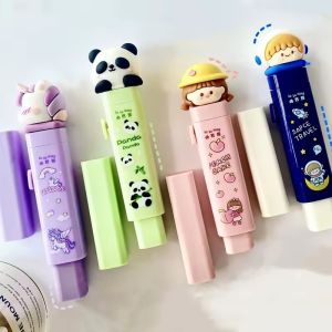 Pemadam Pensel Mekanikal Push Pull Eraser Pen Cute Cartoon Retractable Erasers School Stationery Budak Murah Refill