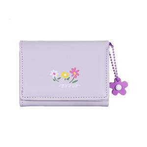 Simple Short Purse Holder Trifold Wallet PU Leather Purse Floral Print Wallet Lovely Change Purse for Daily