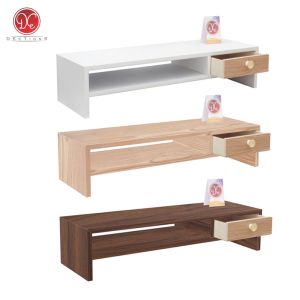 Meja Stand Monitor Tempat PC Dudukan Komputer Dengan 1 Laci Plus Tempat Keyboard Bahan Kayu