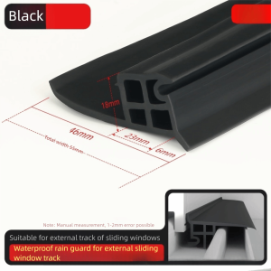 K7SEQ 50cm Rubber Window Water Blocking Bar Sealing Function Ainproof Water Backflow Sealing Strip Durable Window Edge Waterproof Waterproof Baffle Home Window
