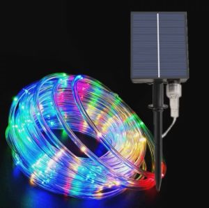 Solar Colored Light Flashlight Series Light LED Flexible Tube Light Discoloration Waterproof Outdoor Garden Decorative Light