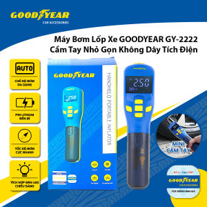 Máy Bơm Lốp Xe GOODYEAR GY-2222 Cầm Tay Nhỏ Gọn Không Dây Tích Điện