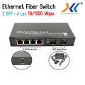 Optical Fiber Optic 8 พอร์ต sfp 2 port lan 4 port Fiber Switch SFP 2 Port + LAN 4 Port / LAN 8 PORT  10/1000 SFP สวิตช์. 