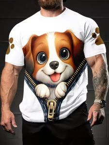 [Local Stock] VCC Funny mens t-shirts Cartoon animal Printed Summer Casual Short Sleeve Pullover Fashion T-shirts Outdoor Overszied Men clothing