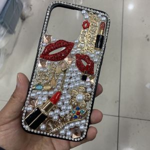 เพชรวิเชียรไรน์สโตนพร้อมเคสมุกสุดฮอตสำหรับ iPhone 16 Pro 11 12 13 14 15 Pro Max XR XS 7 Plus ปก TPU ใส