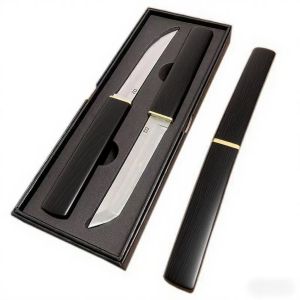 Double Dragon Stainless Steel Portable Camping Kitchen Knife EDC Outdoor Straight Knife of Wooden Handle Multi -purpose Cutting Fruit Knife