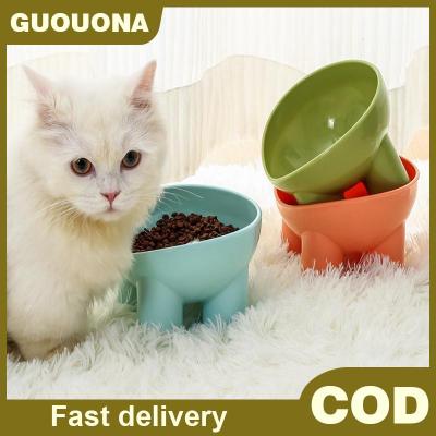 GUOUQNA ชามอาหารและน้ำสำหรับสัตว์เลี้ยง พลาสติกทนทาน