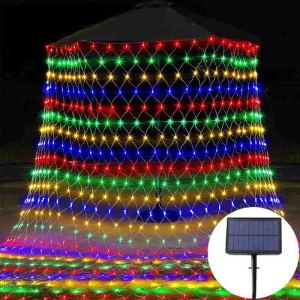 3M Hari Raya lights 192LED Net Mesh Light Waterproof LED Light Strip Outdoor Fairy String Lights Hari Raya Decoration Light Christmas Decoration LED Connectable Christmas Net Lights 8 Modes Low Voltage Bush Mesh Fairy String Lights Christmas Decorative