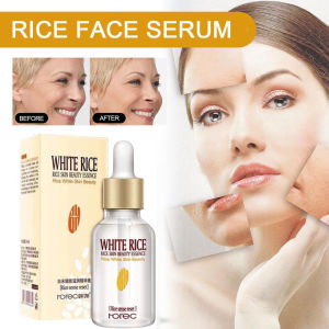 White Rice Serum Skin Whitening Brightening Serum Anti-Aging Face Moisturizer Lighten Dark Spots Shrink Pores Deep Nourishing 15ML