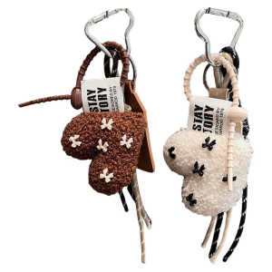 Soft Plush Materials Bowknot Love Keychains Pendant Accessory for Women Portable for Bag Pendant And Car Decoration