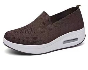 WomenS Shoes With Mesh Breathable Slip-On Lazy Mom Shoes Thick-Soled Wedge Heel Air-Cushioned WomenS Shoes