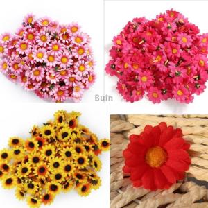 [COD] Buin 100Pcs Artificial Gerbera Daisy Silk Flowers Heads For DIY Wedding Party