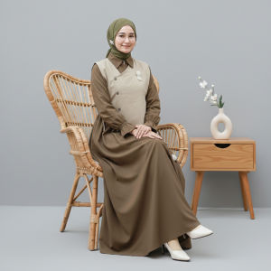 Gamis Dress Wanita Plus Outer Vest Bisa Dilepas Megana#2 Dress Orinaura