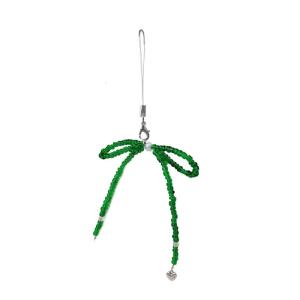 Colorful Glass Bead Bowknot Key Ornament Handmade Phone Charm Glass Bead Bag Charm Glass Material Suitable for Phone Bag