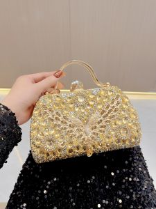 Túi xách đi dạ hội đính đá hoạ tiết cánh chim có quai xách rộng đựng nhiều đồ VDT96