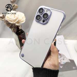 CASE LUXURY PLATING FRAMELESS CAMERA LENS PROTECTOR TRANSPARANT CASING FOR IPHONE 15 15PRO 15PROMAX 14 14PRO 14PROMAX 13 13PRO 13PROMAX - AYFONE CASE AF-020