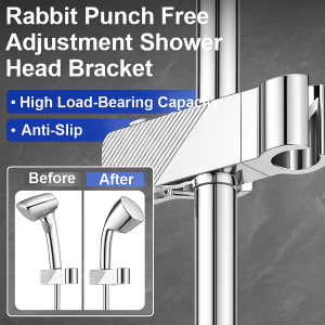 Hangable Bathing Supplies Shower Rack Bracket Bathroom Shower Head Holder Lift Multifunction Easy Storage Strong Loadbearing Fix