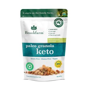 Brookfarm Keto Premium Paleo Granola Macadamia & Coconut 330g Includes 9 all-natural ketogenic ingredients
