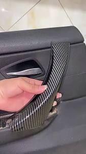 For BMW 3 Series E90 E91 316 318 320 325 328i 2004 2005-2012 6pcs Car Interior Door Handle Pull Cover Carbon Style Decorative Trim