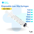 Disposable Syringe Luer Slip without Needle 1ml/1cc | 3ml/3cc | 5ml/5cc | 10ml/10cc | 20ml/20cc | 60ml/60cc [[1pcs]]. 