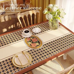 Taplak Meja Tahan Panas Leather Kulit Alas Meja Waterproof Ketebalan 1.2mm Anti Lecet/Noda/Minyak dll