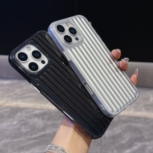 Vertical 3D Stripe Frosted Bumper Case For iPhone 17 Air 16 15 14 Pro Max Plus 13 12 11 Shockproof Soft TPU Luxury Phone Cover