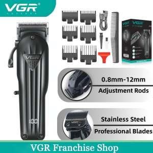VGR Hair Clipper Professional Hair Trimmer Cordless Hair Cutting Machine Rechargeable Adjustable Shaving Machine for Men V-282