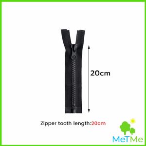 MetMe ซิปเสื้อ กระเป๋า ซิปเรซิน ทนต่อการสึกหรอ ดึงมือเรียบ ยิ่งใช้ยิ่งเนียน 1 ชิ้น black zipper