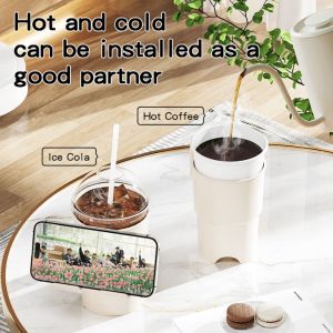 JEHUA Removable Suction Cup Water Cup Holder Tip-Proof Anti-Spill Desk Drinks Stand Reusable with Phone Holder Stationery Organizer Car