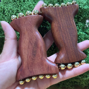 黄铜花梨木金珠樽按摩器面部筋膜提升脸提拉眼睛美容工具Brass rosewood gold bead bottle massager facial fascia lifting face lifting eye beauty tool