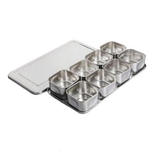 Detachable 6/8 Grids Storage Box Stainless Steel Kitchen Organizers With Secure Cover For Home And Restaurant Use