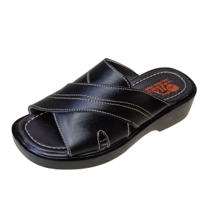 Dép Nam Quai Ngang Da Bò Thật TiTi ĐÔ Đế Cao Dành Cho Người Thấp DN2041