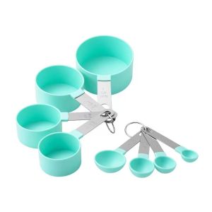 8pcs Kitchen Measuring Set Baking Cup Spoon Kit Stainless Steel Handle Measuring Cups Spoon