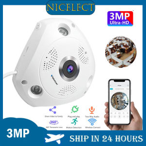 Nielect Camera 360 Camera IP Mắt Cá Toàn Cảnh 1080P WIFI Camera IP Video VR 3D Giám Sát Gia Đình Từ Xa Âm Thanh Thẻ Micro SD
