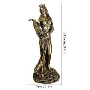 DwellDreams 21.5*7CM Greek Goddess Of Wealth Sculpture Statue Opening Gift Cash Register Office Lucky Decoration Fortune Ornaments#DX01