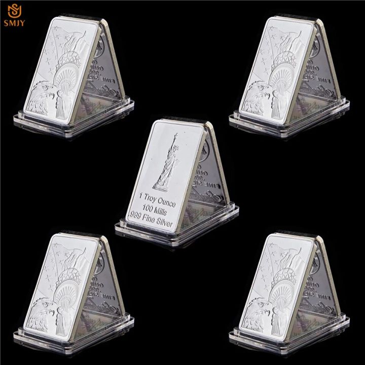5Pcs USA 1 Troy Ounce 100 Mills.999 Fine Silver Coin Statue Of Liberty