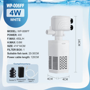 Fish Tank Filter Pump Small Aquarium Water Circulation Pump with Built-in Clean and Silent Wave-Making Oxygenation Pump Household Three-in-One Fish Tank Filter with Oxygenation Filtration System Aquarium Filter Pump